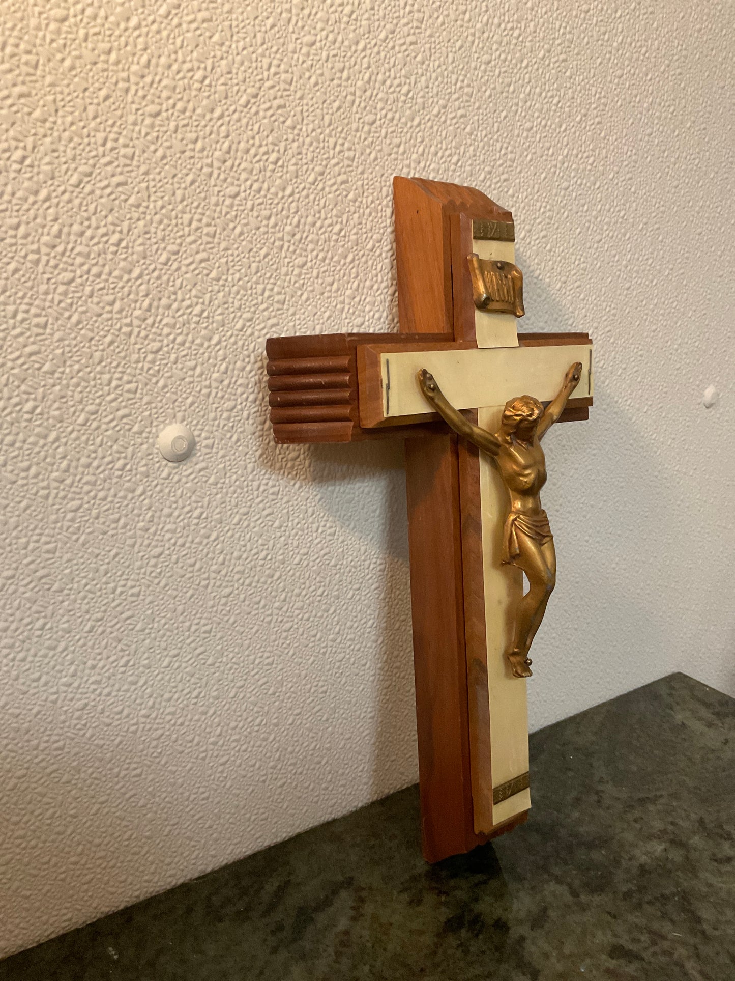 Vintage Wooden Crucifix - Last Rites/Sick Call