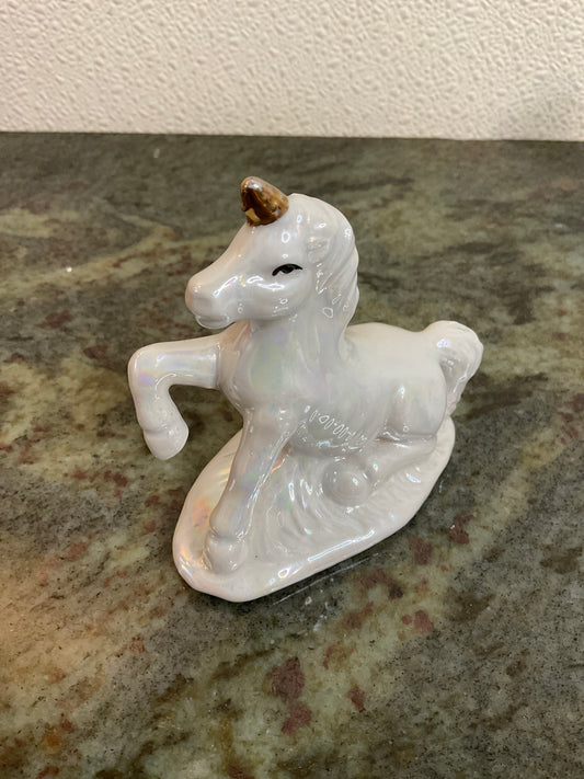 Ceramic Unicorn With Gold Horn