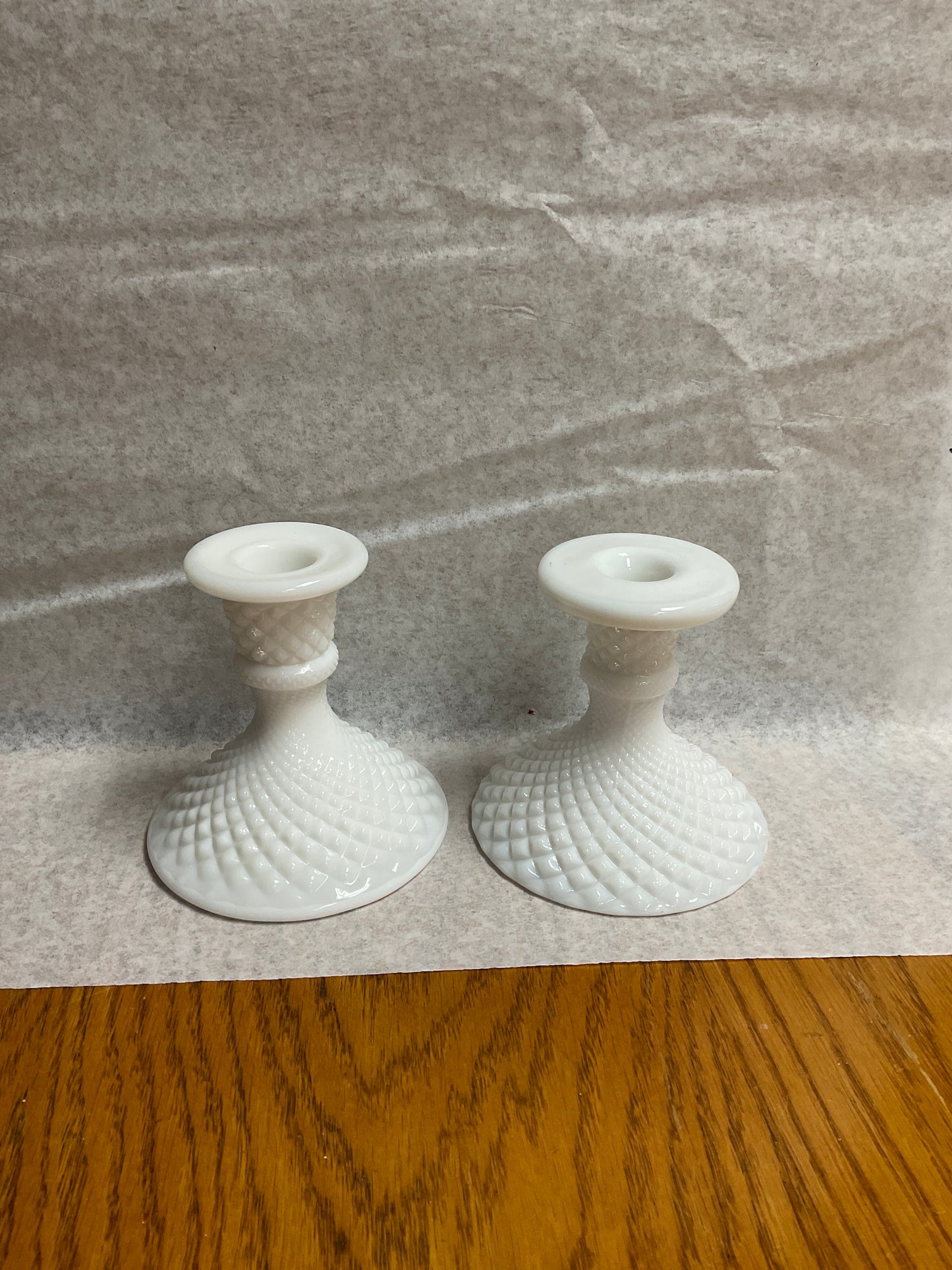 Vintage Westmoreland Milk Glass Candlestick Holder Set