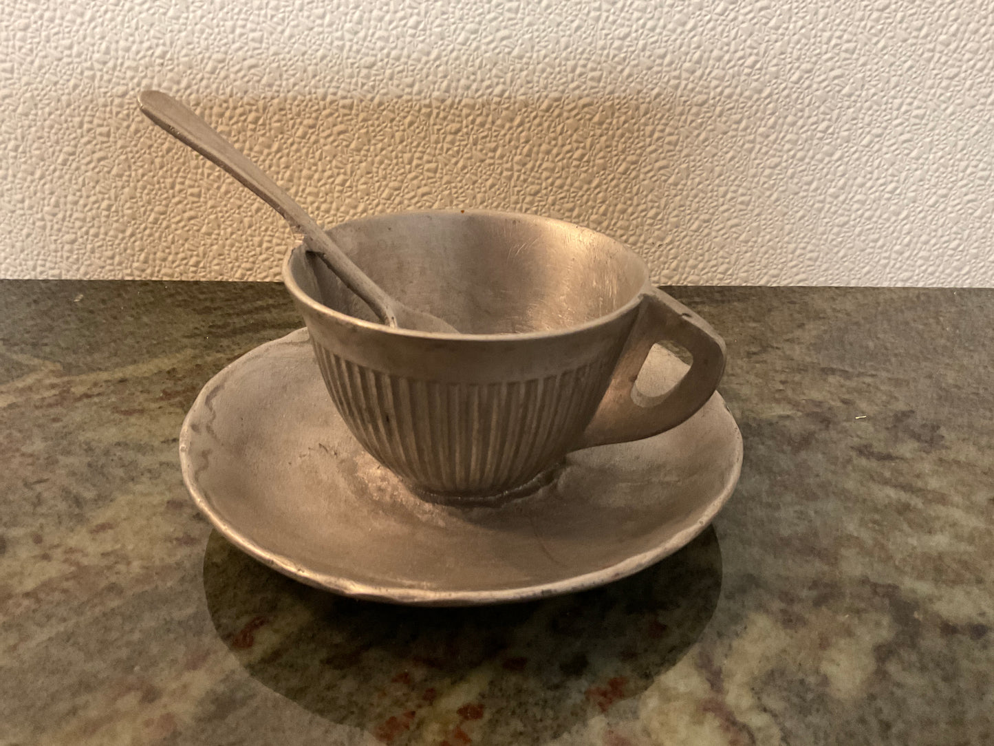 Cup/Saucer/Spoon Metal Sculpture