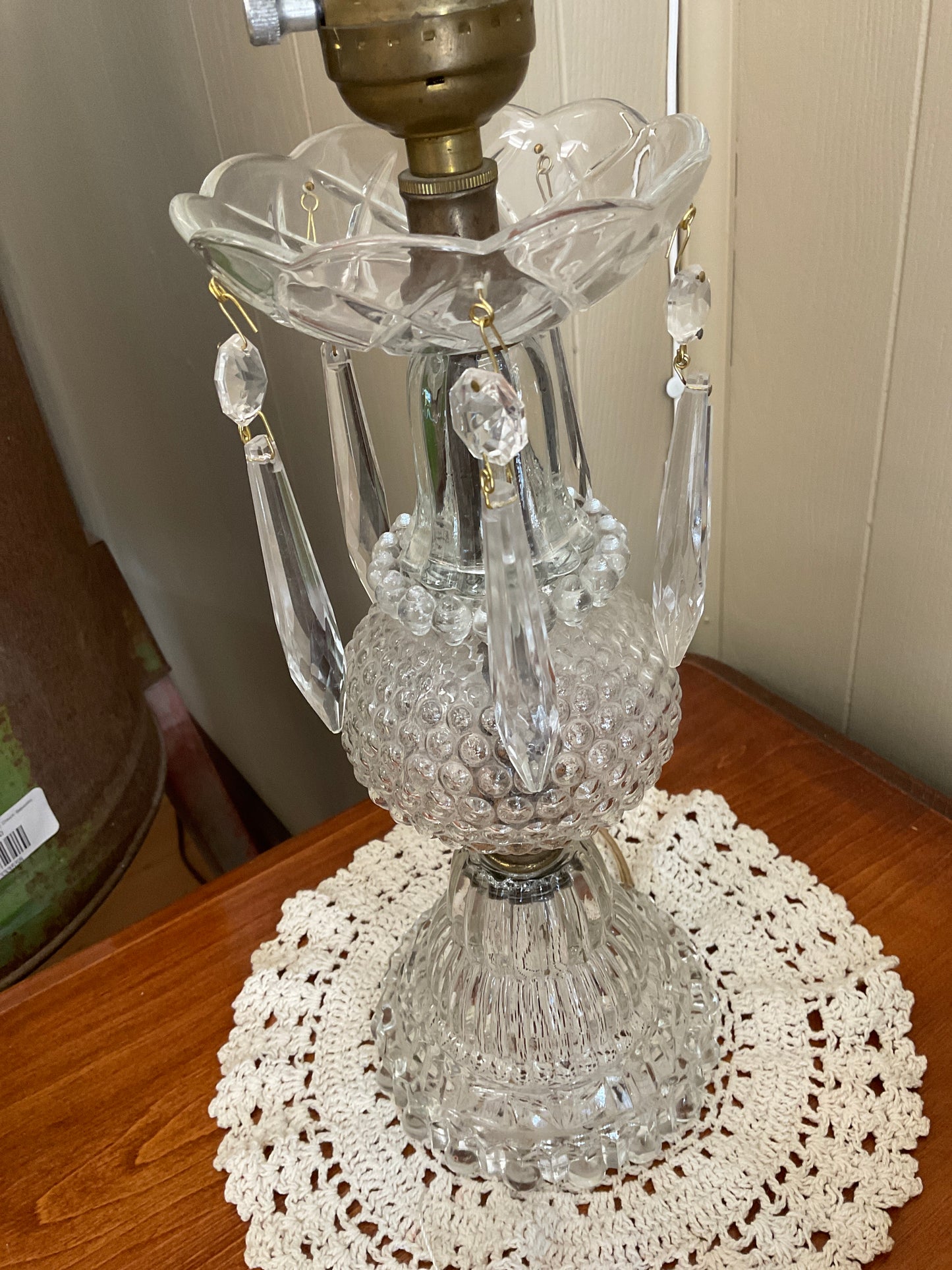 Vintage Cut Glass Boudoir Lamp Electric