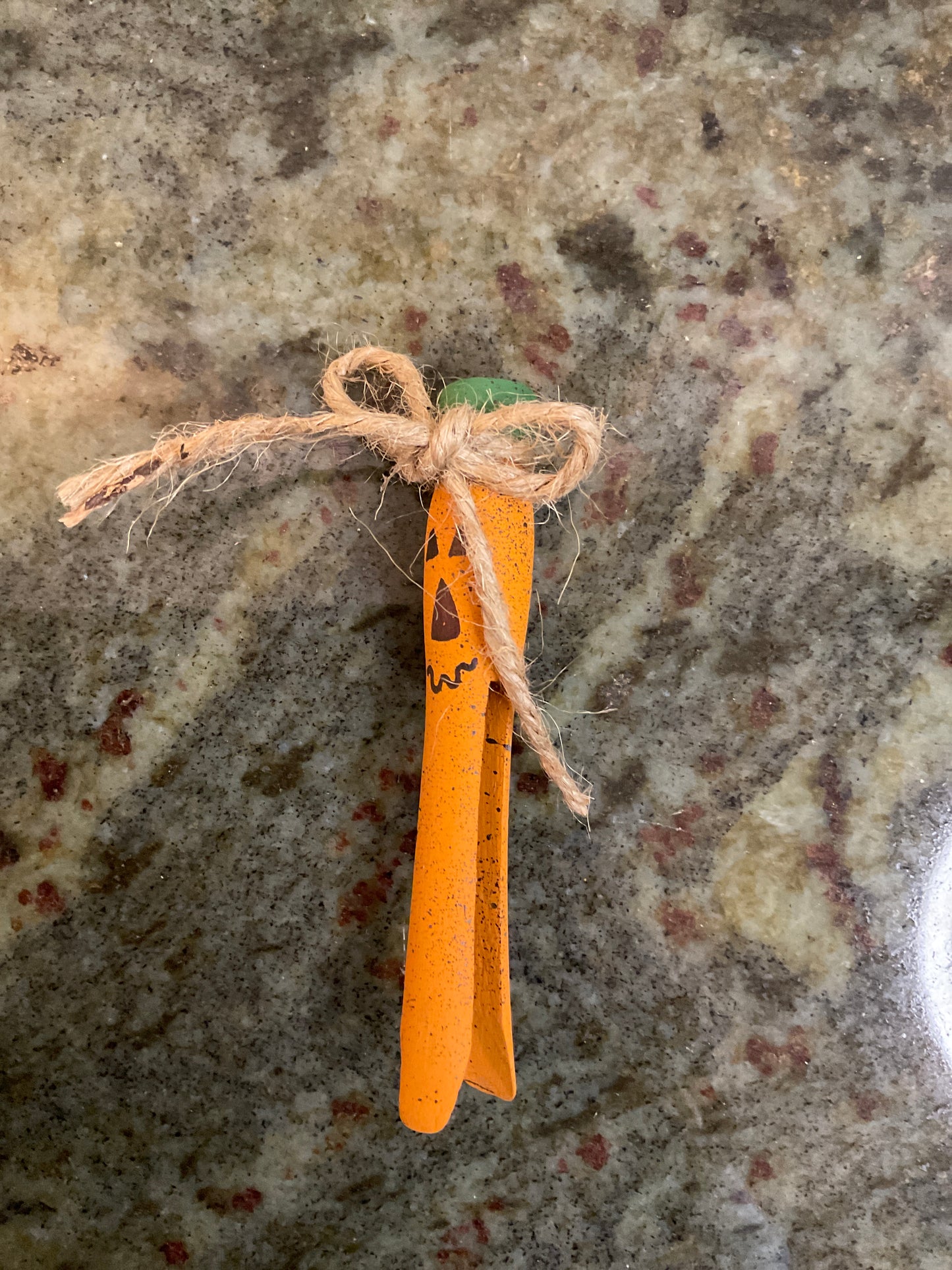 Vintage Clothespin Painted Jack-O-Lantern
