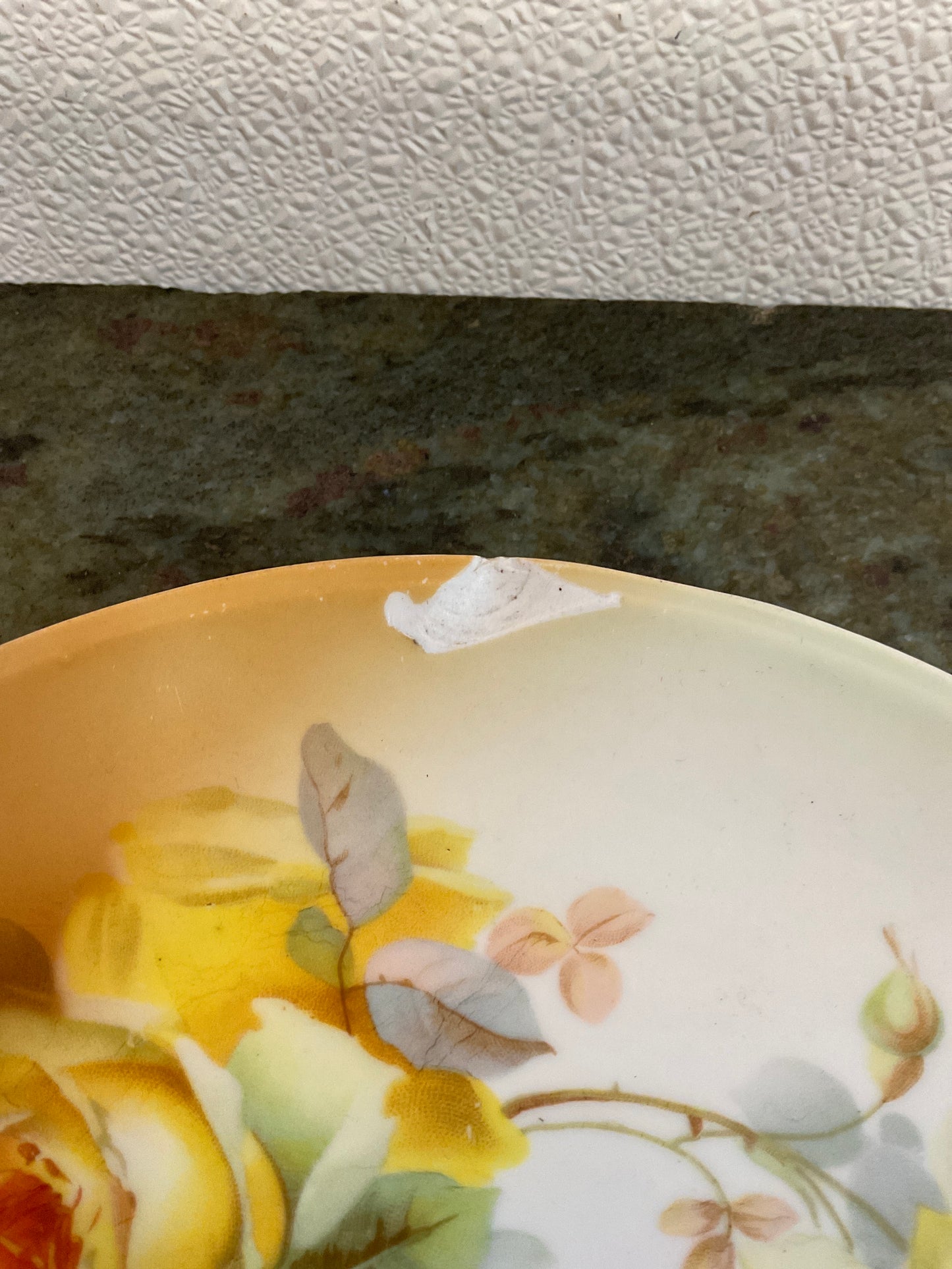 Antique Germany Yellow Rose Plate