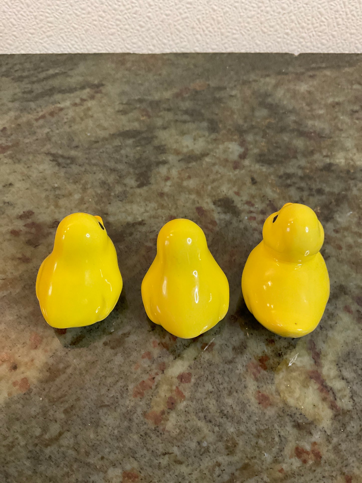 3 Piece Yellow Chickens Ceramic