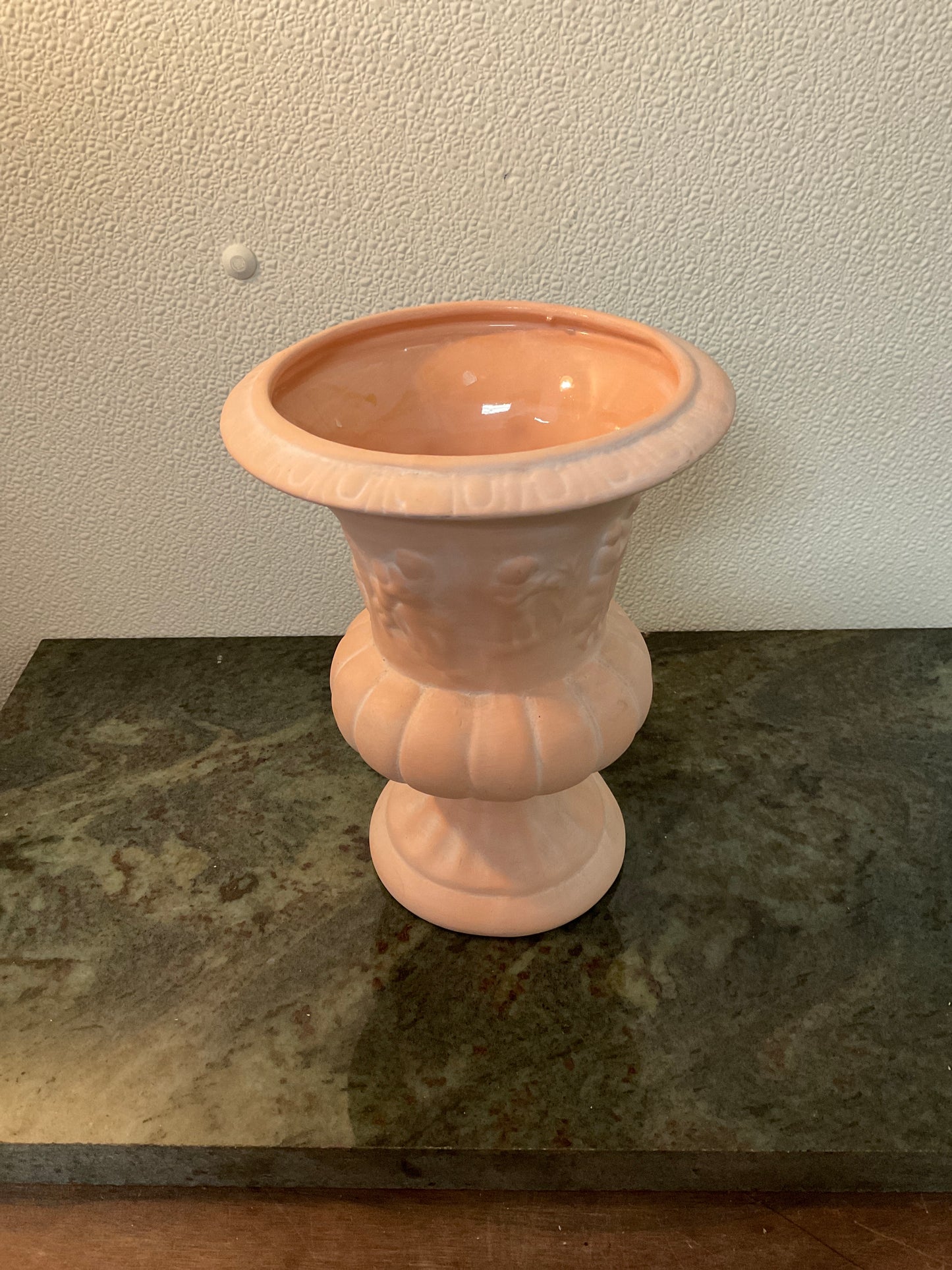 Peach Pottery Victorian Urn Planter