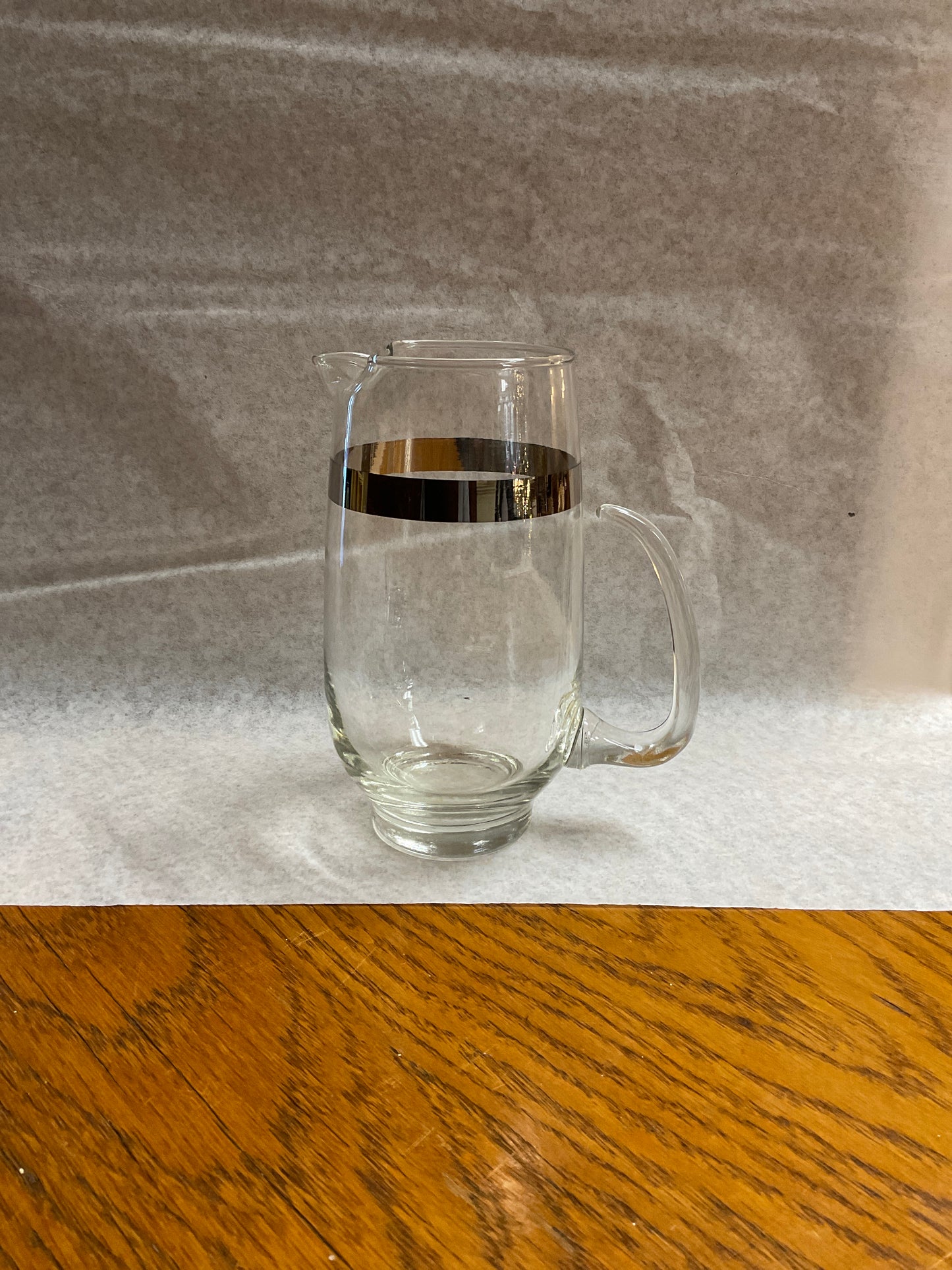Libbey Silver Band Cocktail Drink Mixer Pitcher