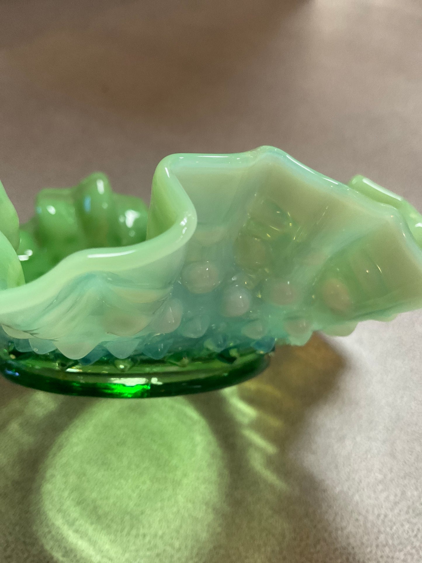 Green Hobnail Bowl