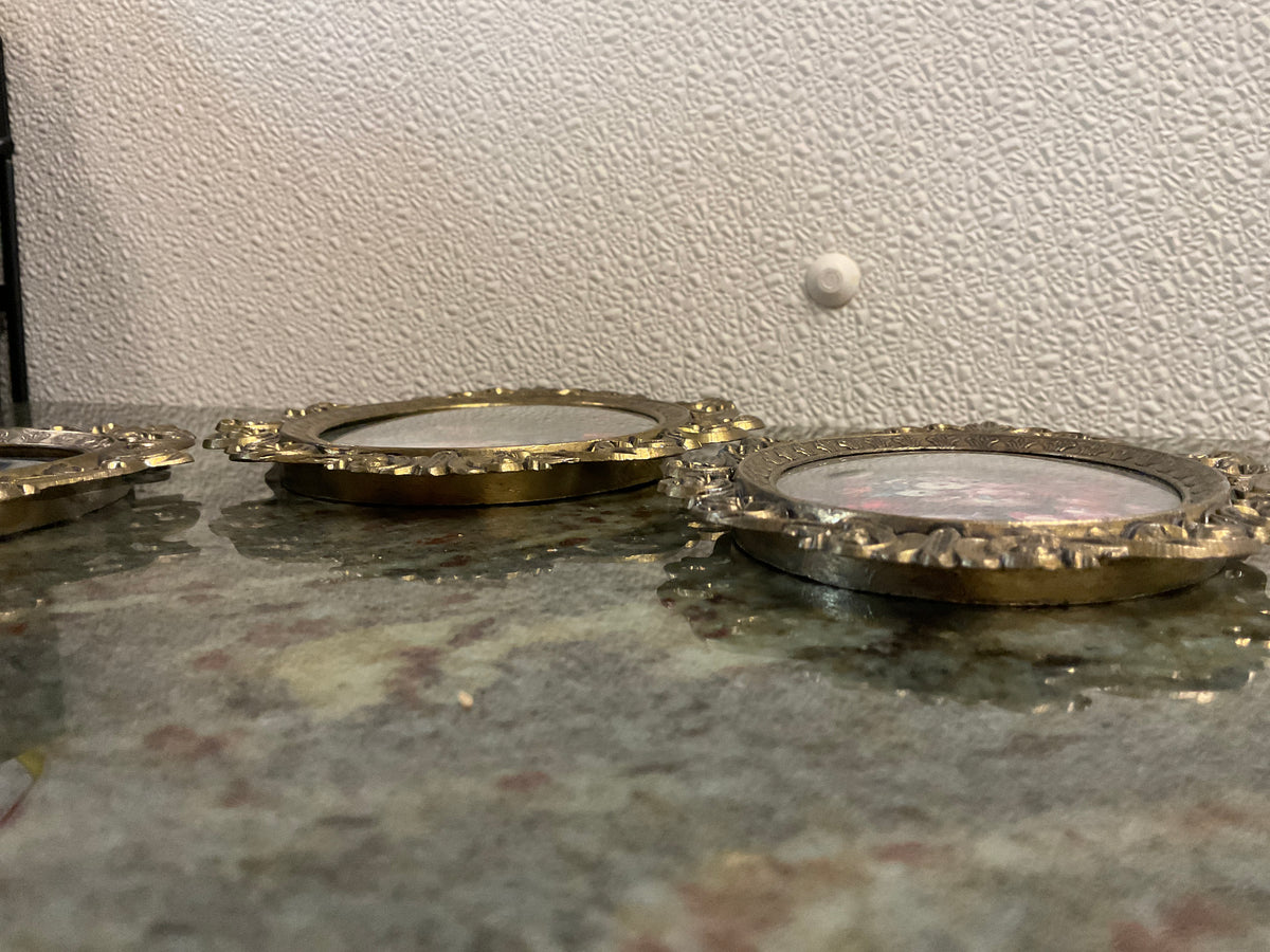 1983 3-Piece Miniature Brass Finished Frames