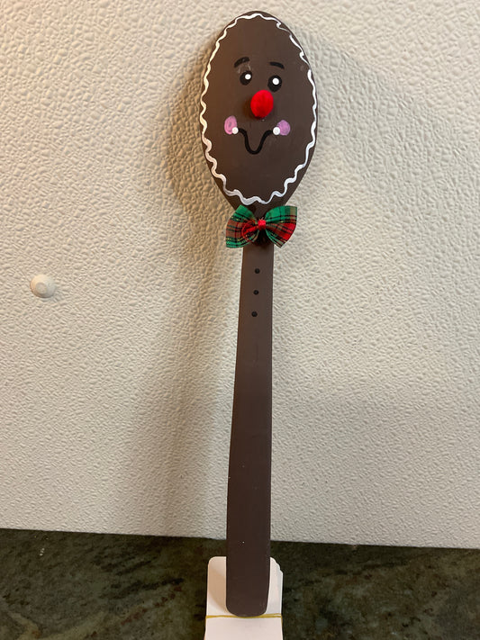 14” Gingerbread Spoon w/Plaid Bow