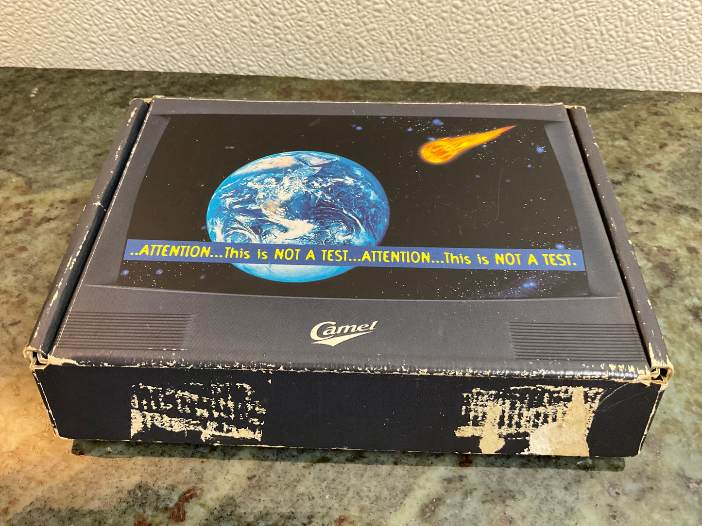 Vintage 1999 Pewter Camel Cigarette Lighter and Box. Lighter is 2 3/8” H.
