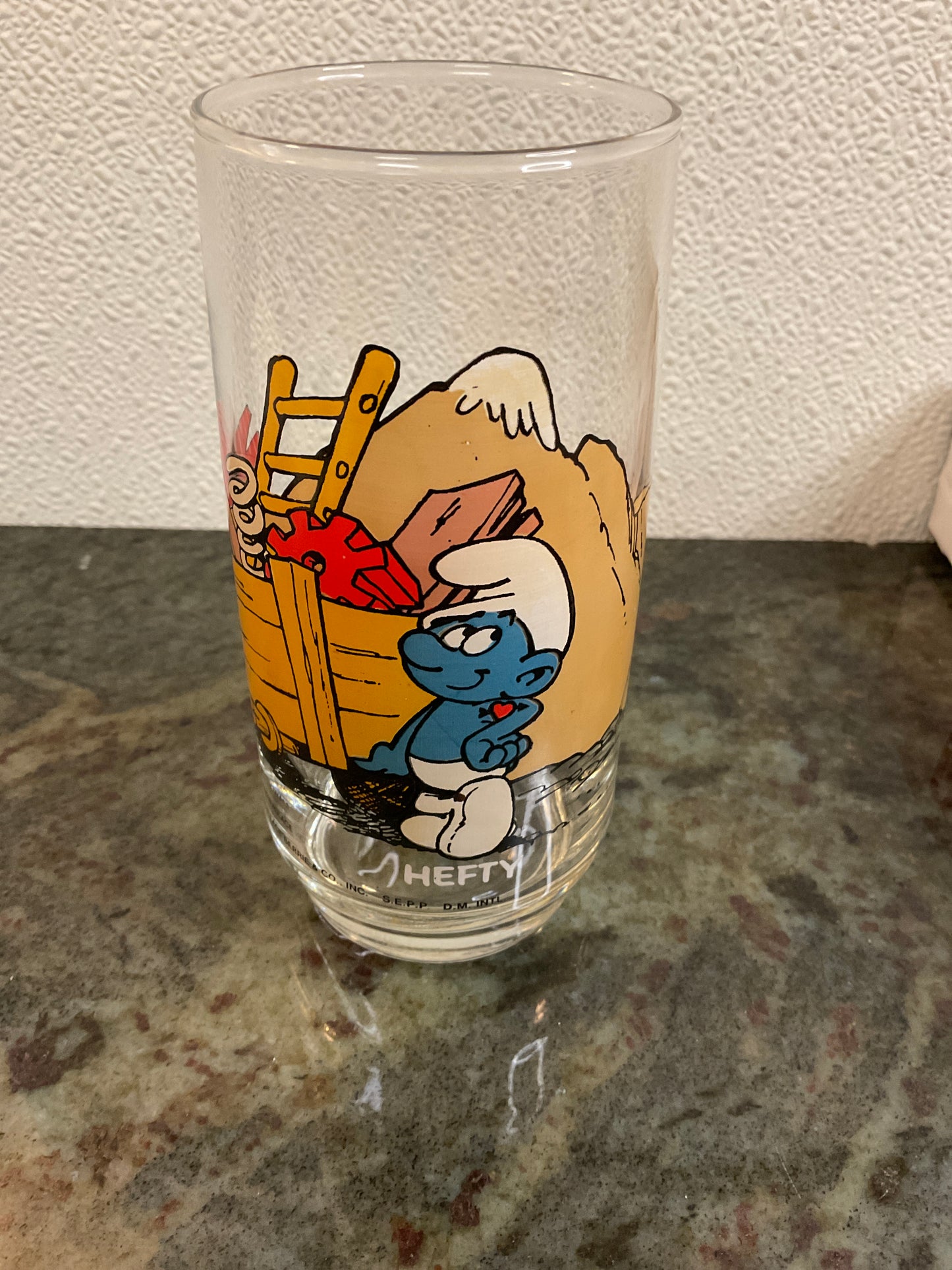 Vintage “ Hefty” Smurf Collectible Glass