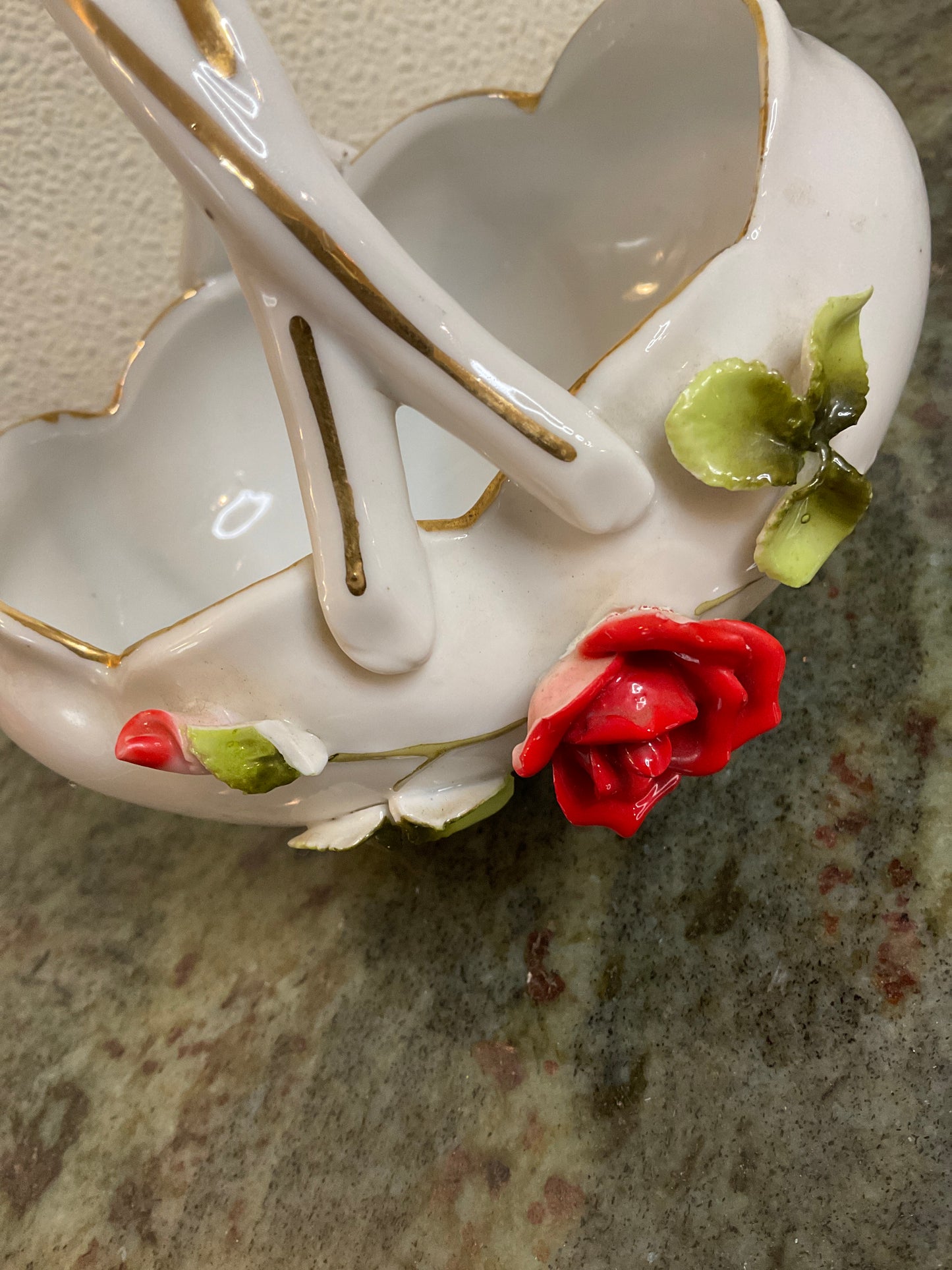 Vintage Porcelain German Embossed Flower Basket