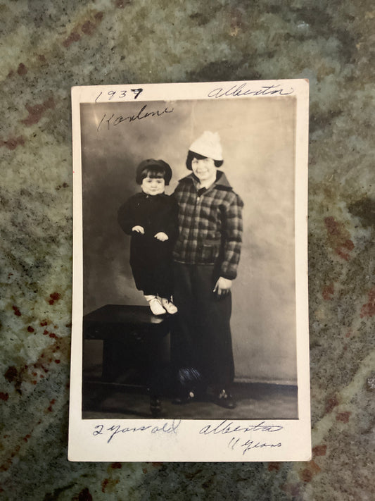 1937 Brother And Sister Postcard