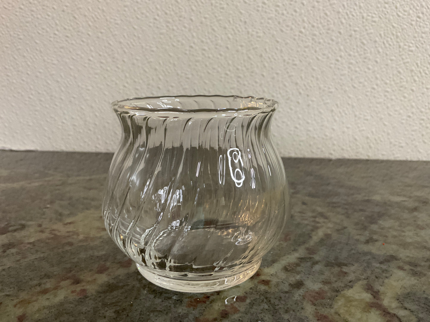 Clear Glass Votive Swirl Design