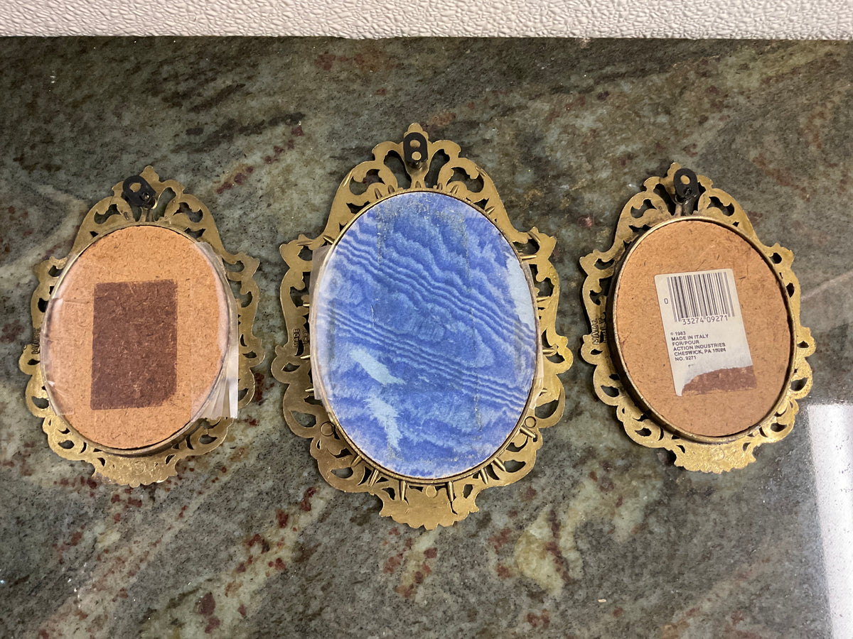 1983 3-Piece Miniature Brass Finished Frames