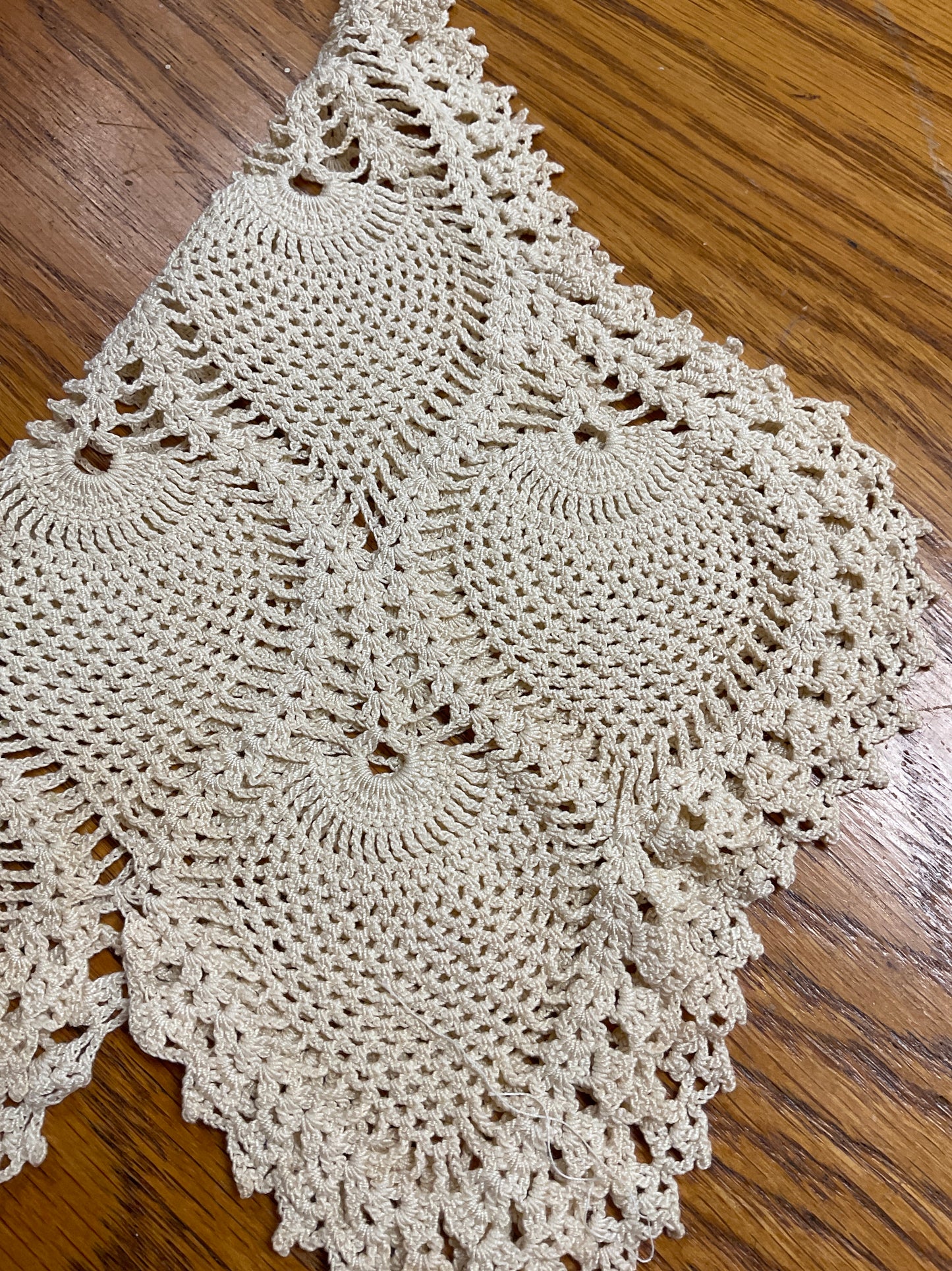 Fan motif Doily 12” X 11”