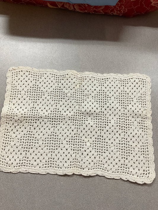Vintage Filet Crochet Table Doily