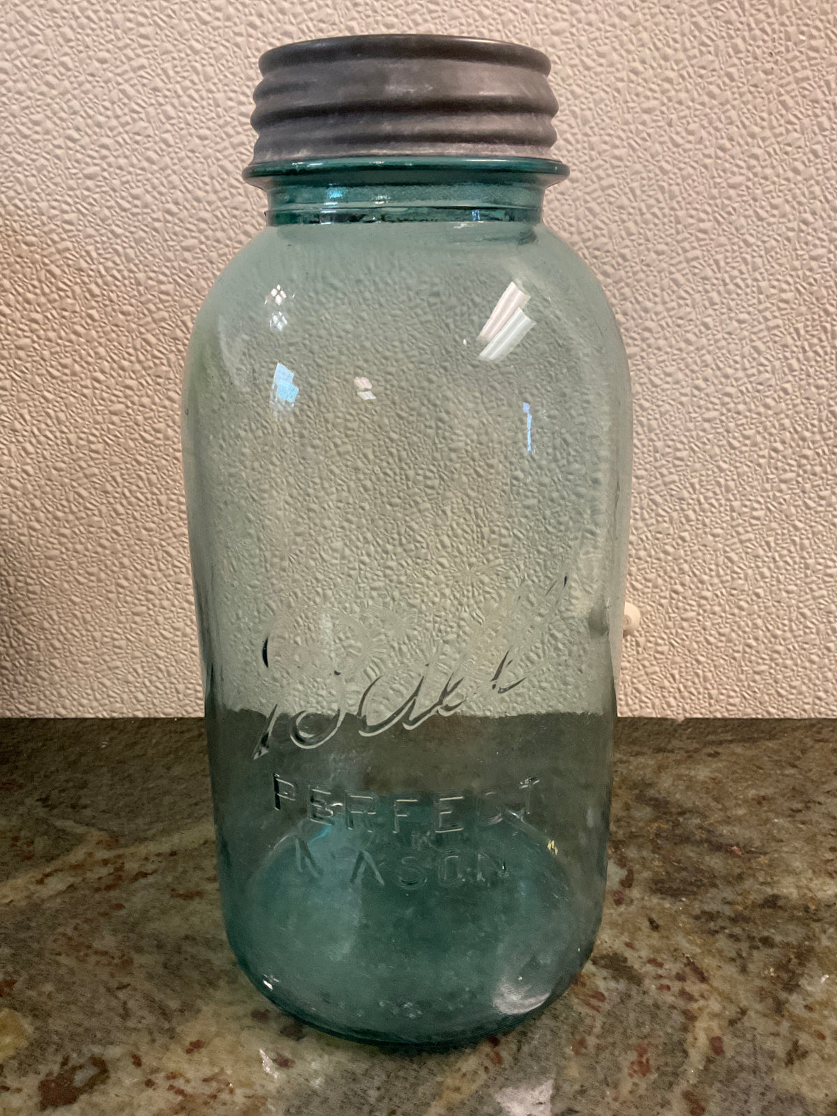Vintage Ball Perfect Mason Blue Half Gallon Jar
