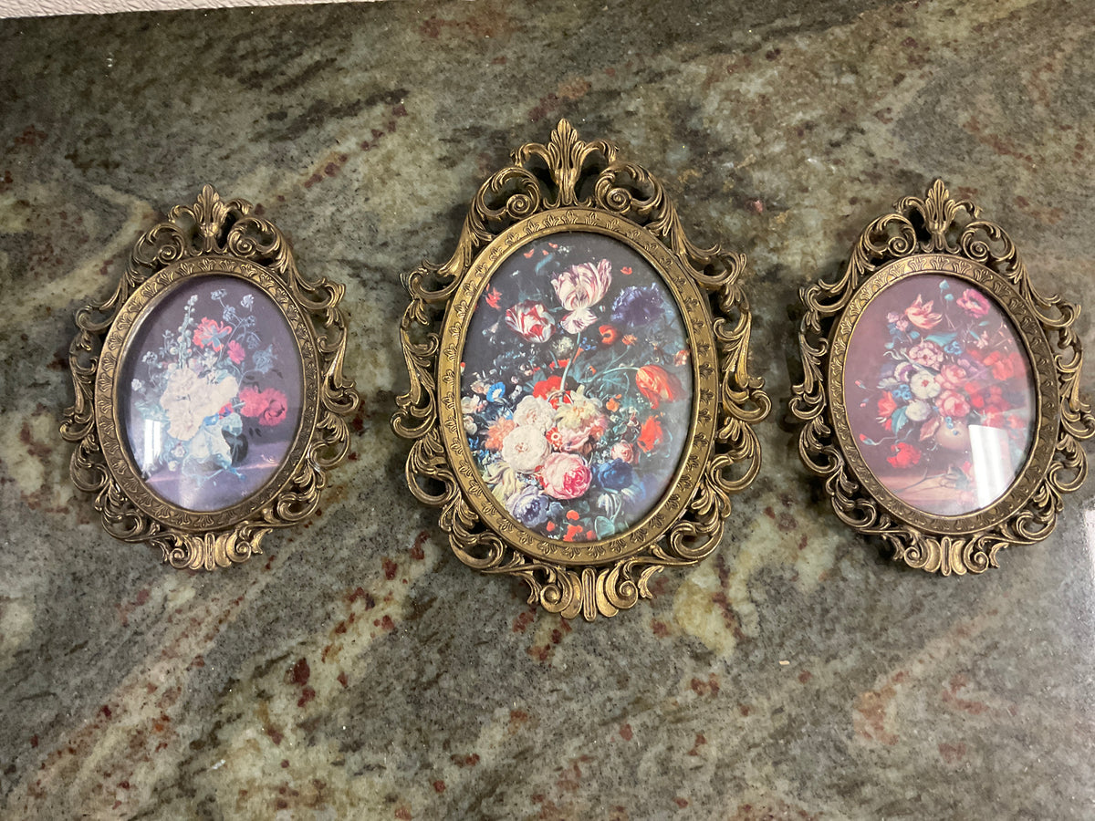 1983 3-Piece Miniature Brass Finished Frames