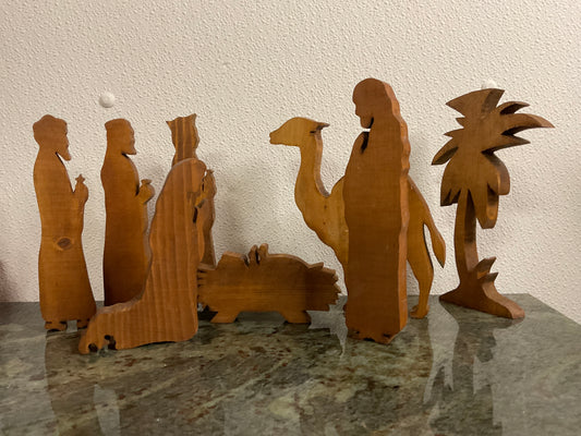 8 Pc. Wood Nativity Set