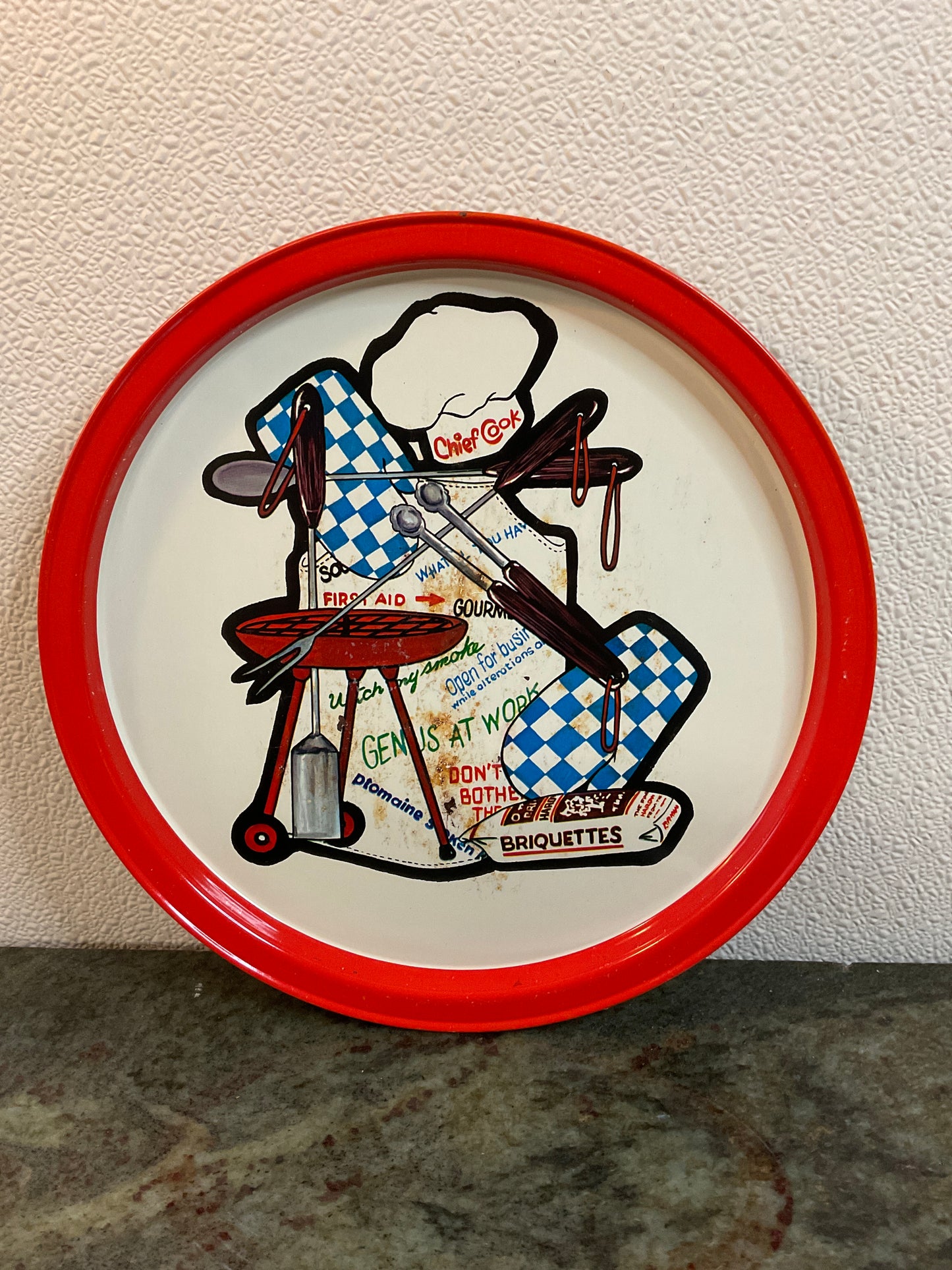 Set of 3 Mid-Century Metal BBQ Trays