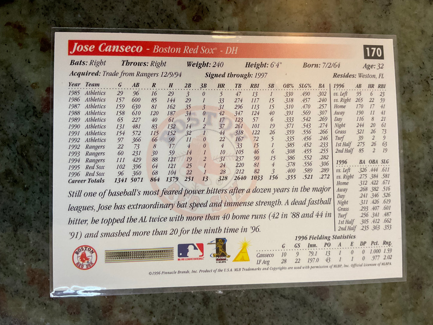 Jose Canseco Boston Red Sox