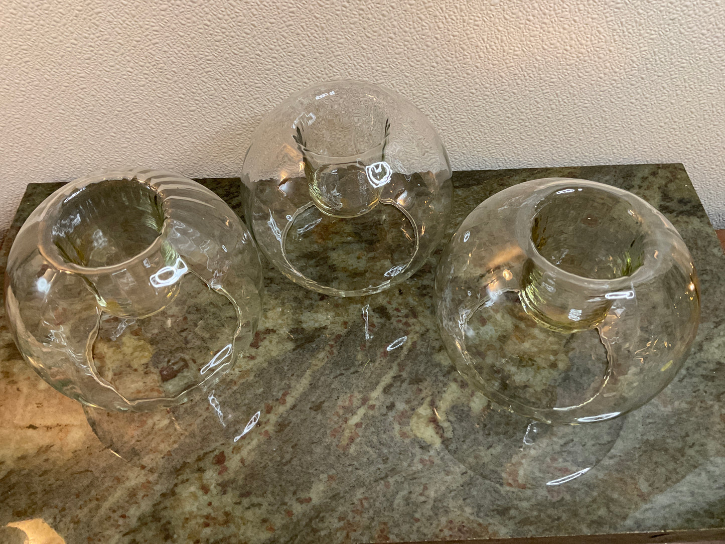 3pc Glass Centerpieces