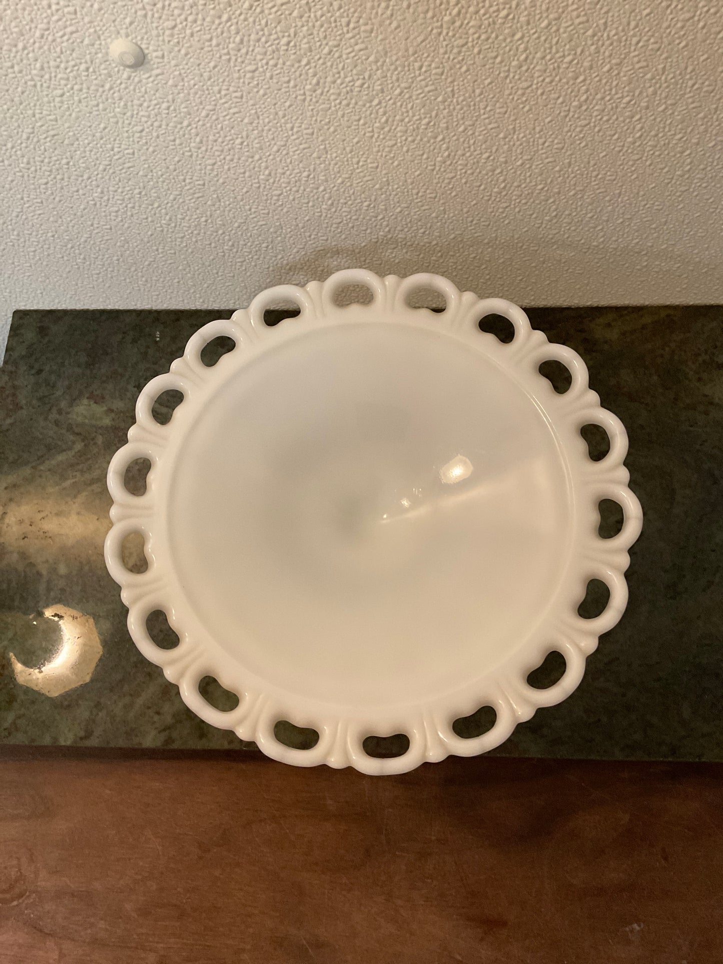 Vintage Anchor Hocking MG Lace Edged Dish