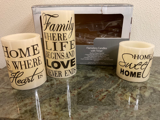 Set of 3 Flameless Candles with Timer