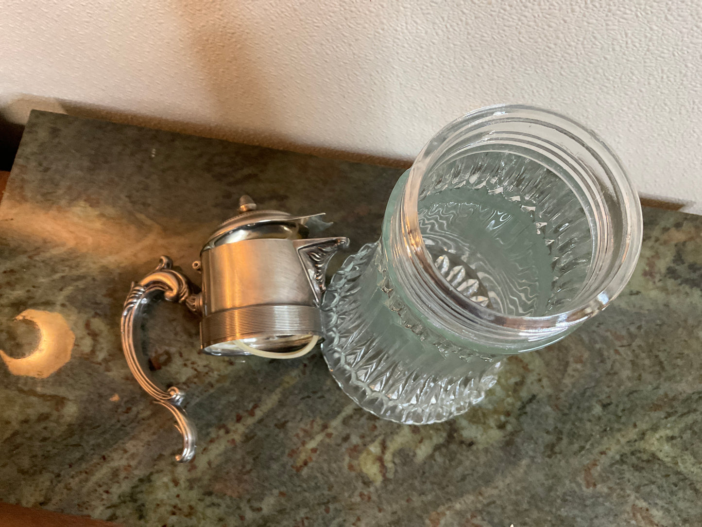 Vintage Glass/SilvPlate Decanter