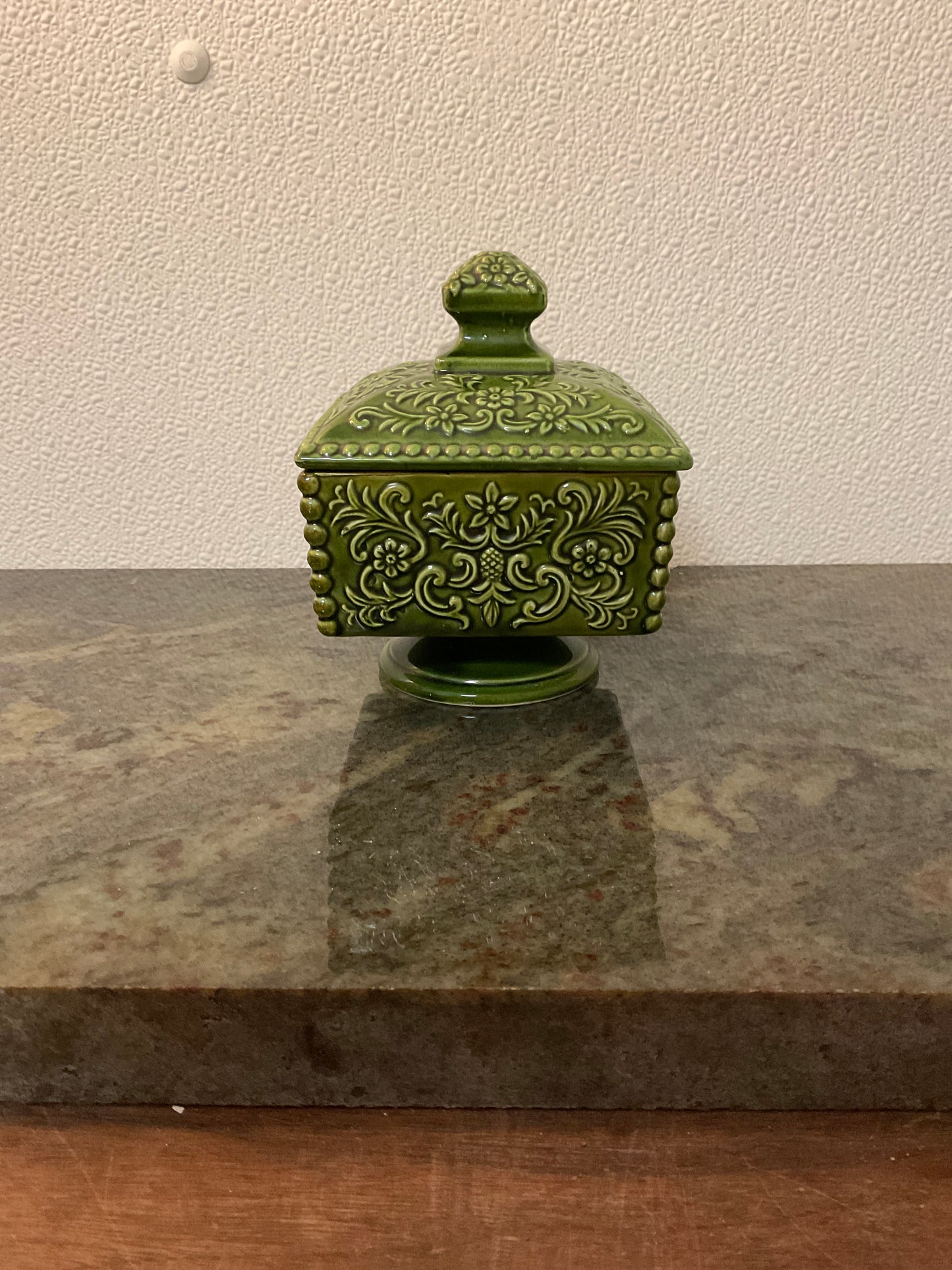 Vintage Green Trinket Box