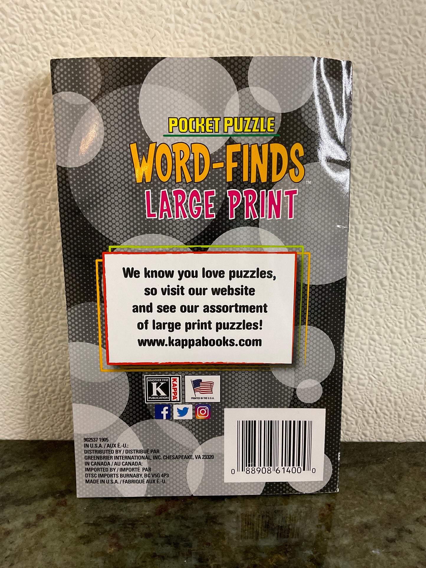 Large Print Word-Finds Pocket Puzzle