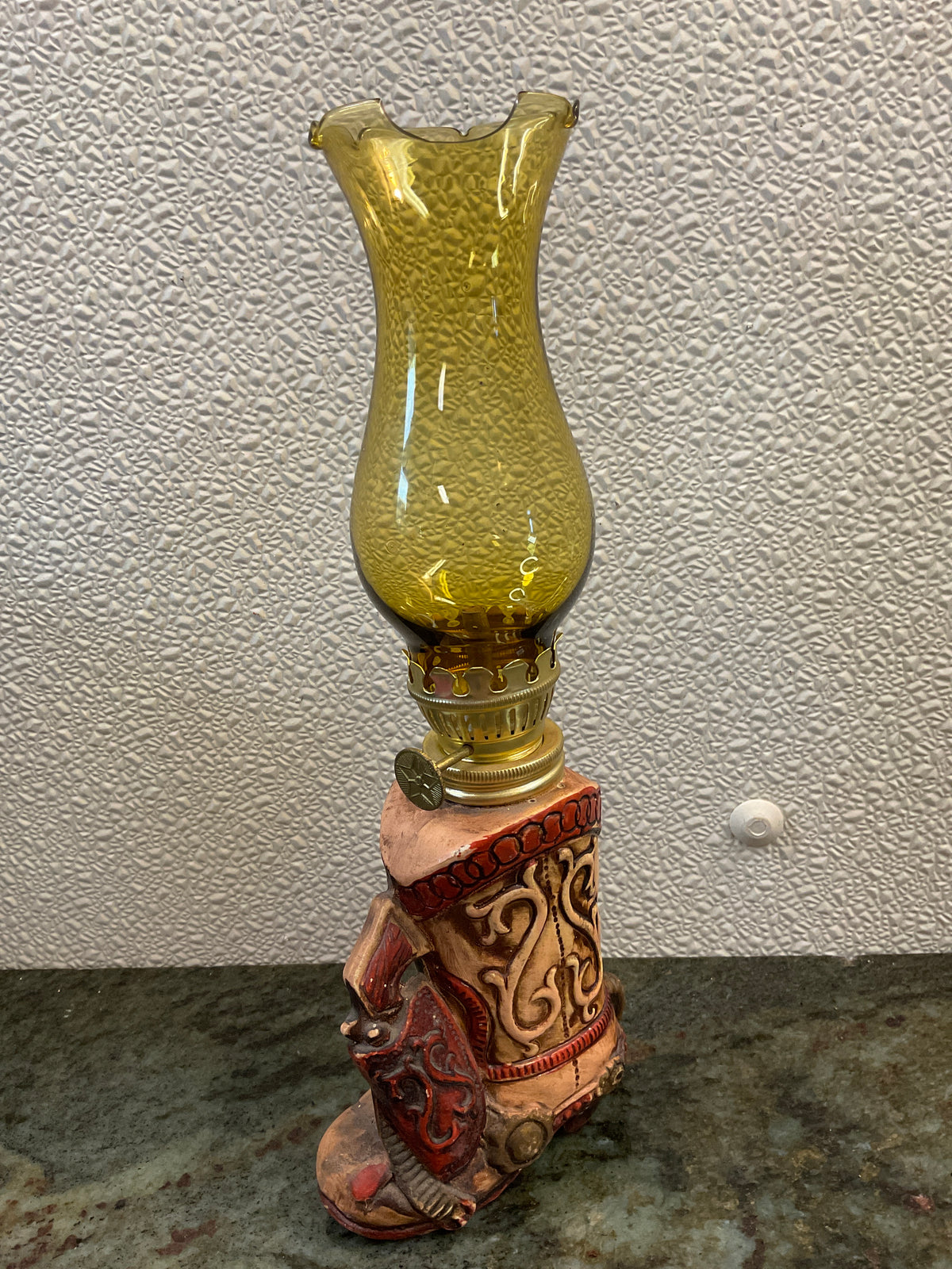 Cowboy Boot Oil Lamp (Chipped Shade)