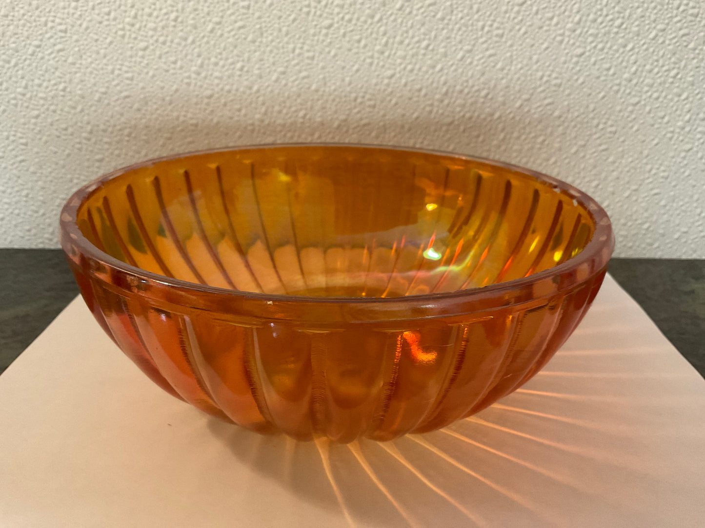 Vintage Carnival Glass Marigold Orange Bowl