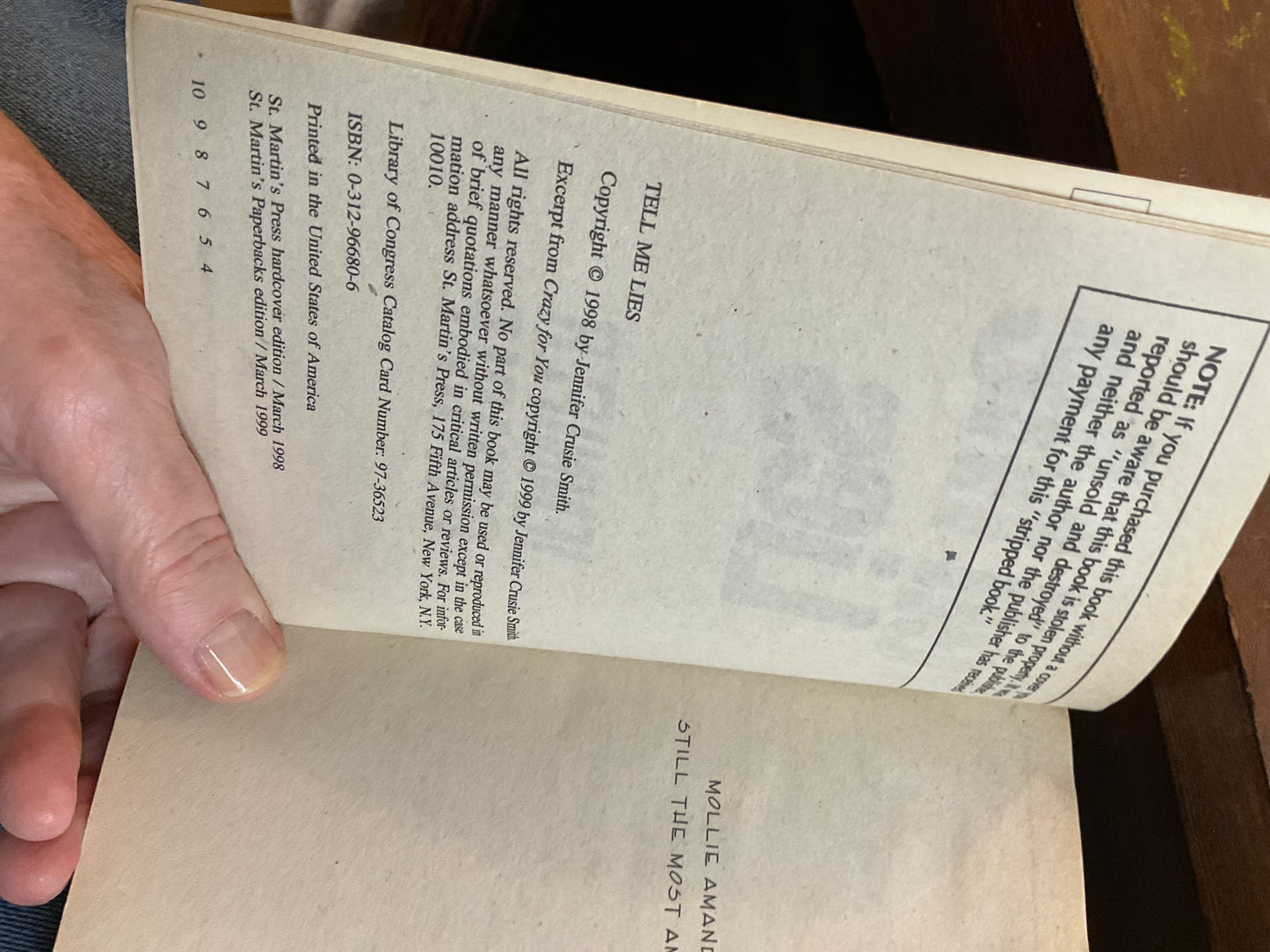 Book 1998 Tell Me Lies