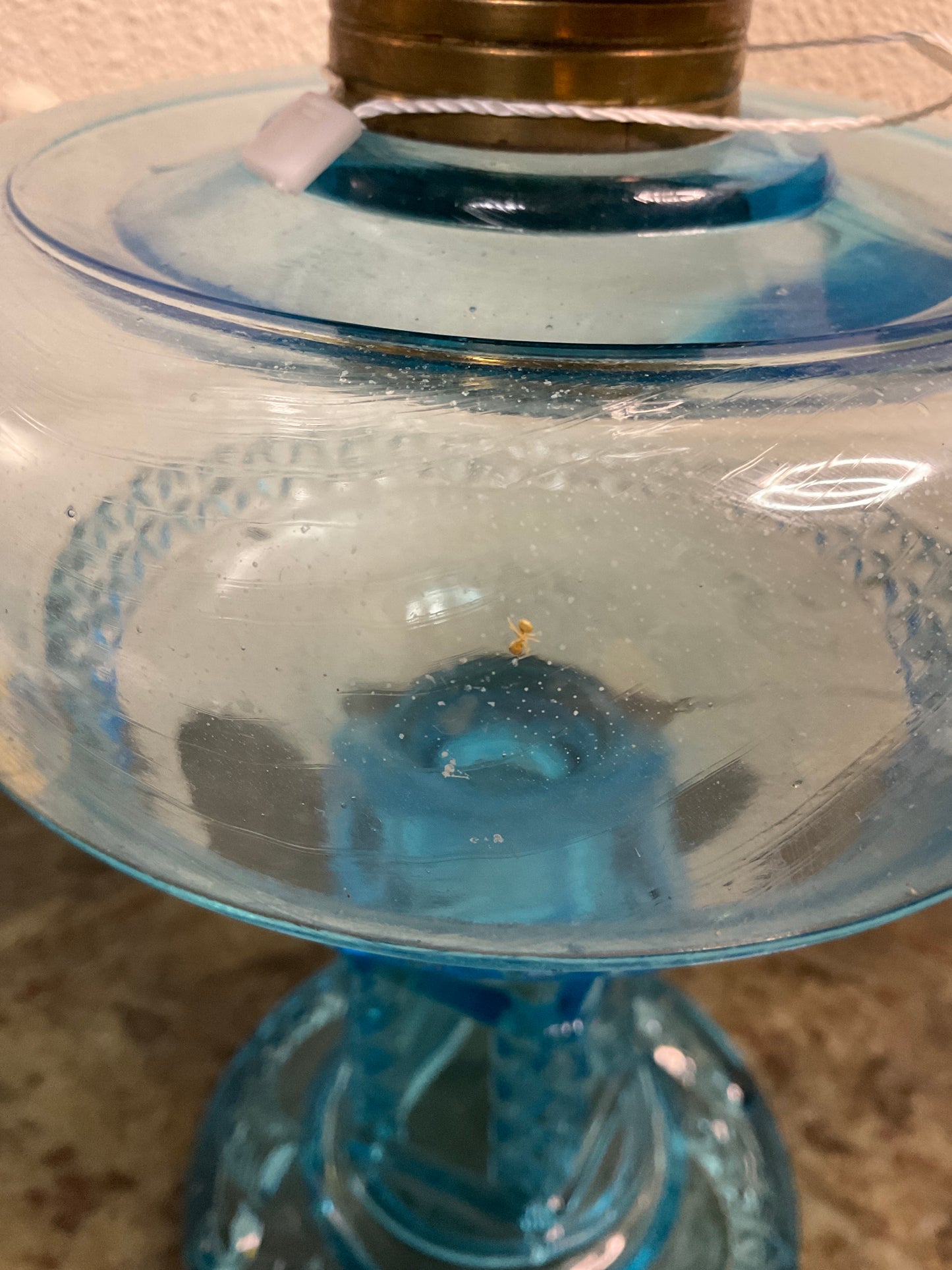 ‘Electric’ Oil Lamp Blue Glass