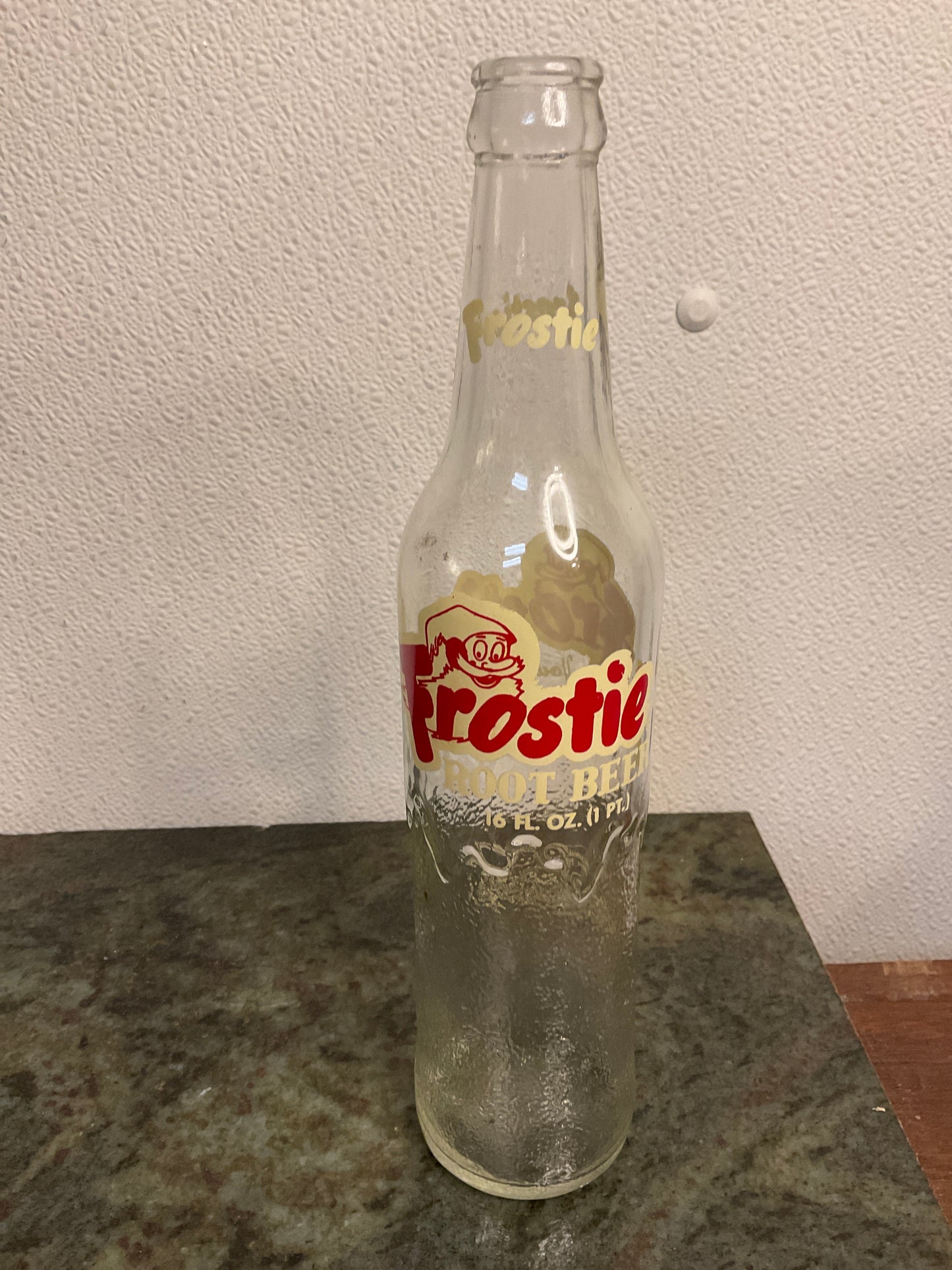 Vintage Frostie Root Beer Glass Soda Bottle