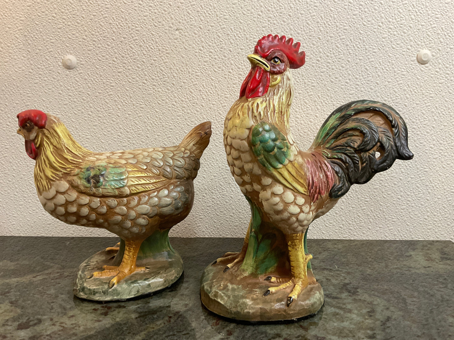 Ceramic Hen & Rooster Set of 2