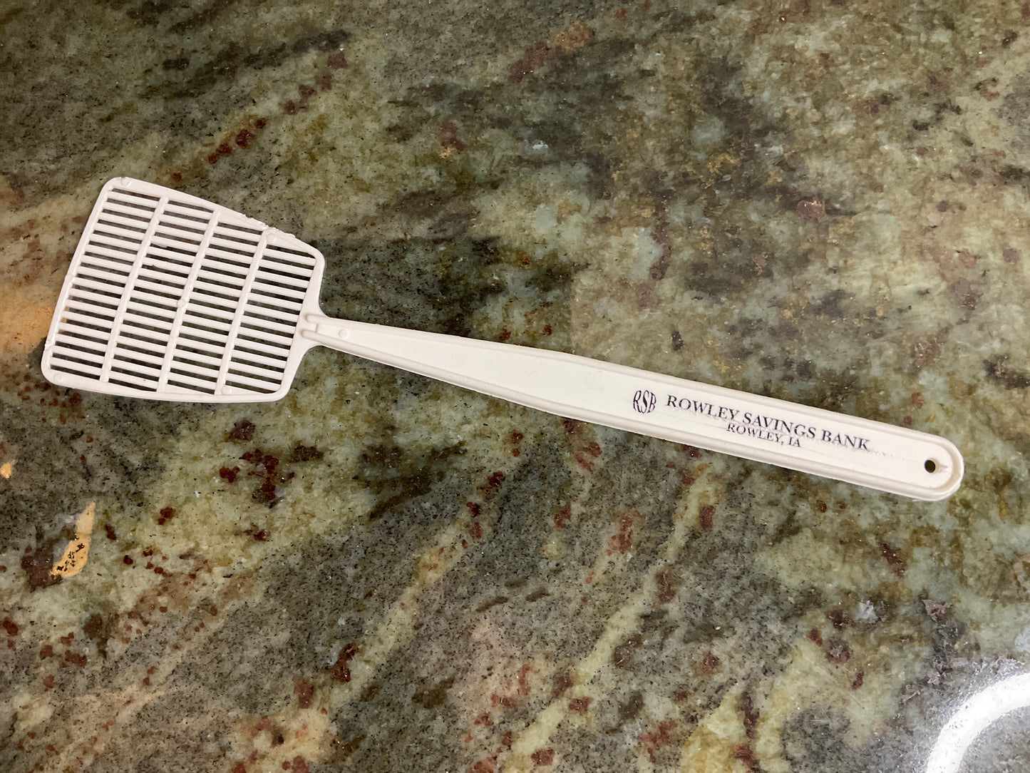 Vintage Rowley IA Savings Bank Advertising Fly Swatter
