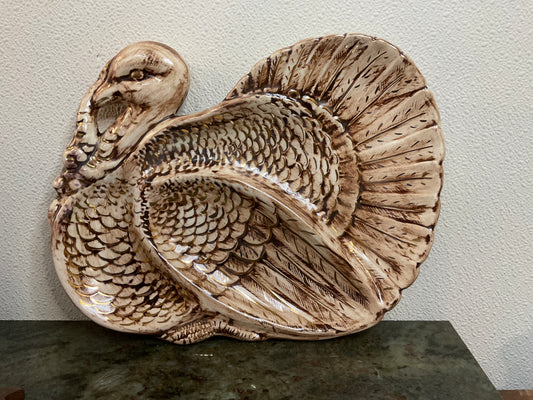 Vintage Ceramic Handmade Turkey Tray