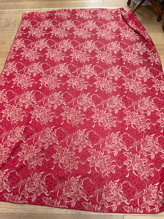 Rectangle Red/ Cream Floral Tablecloth