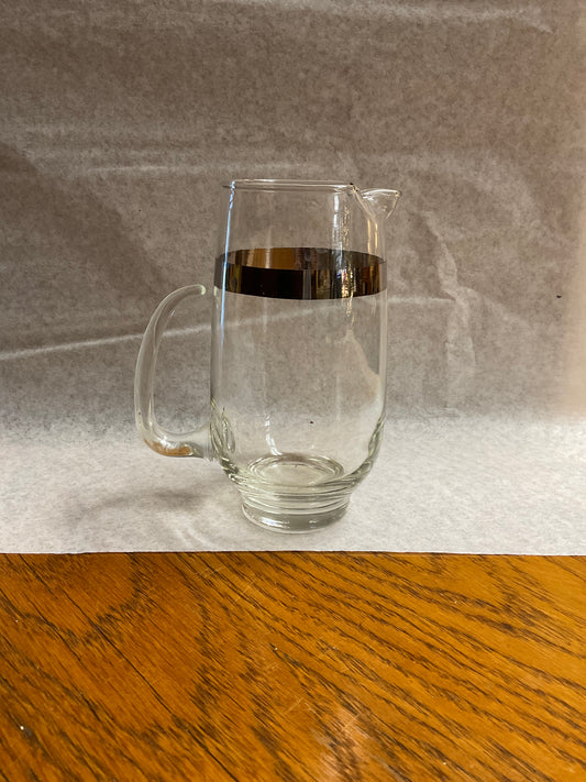 Libbey Silver Band Cocktail Drink Mixer Pitcher