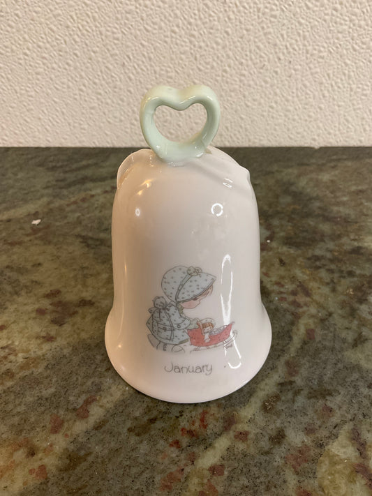 Precious Moments January Porcelain Bell