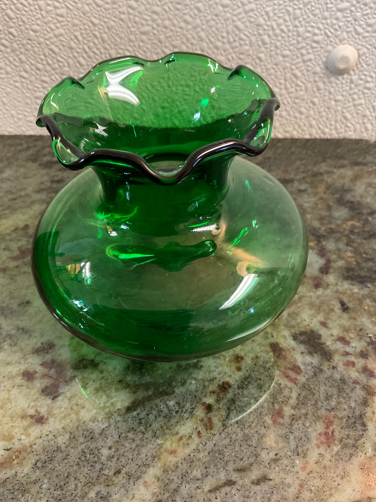 Vintage Emerald Green Anchor Hocking Small Vase