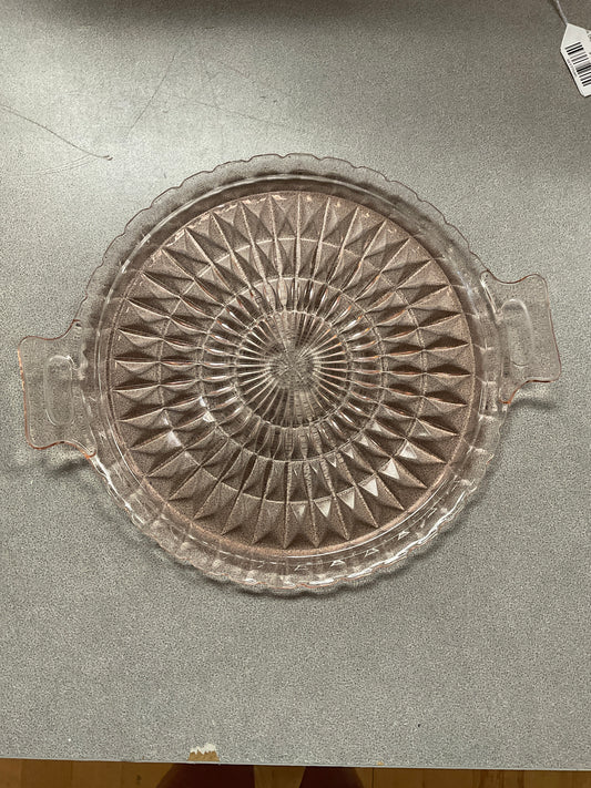 Pink Depression Glass Serving Platter