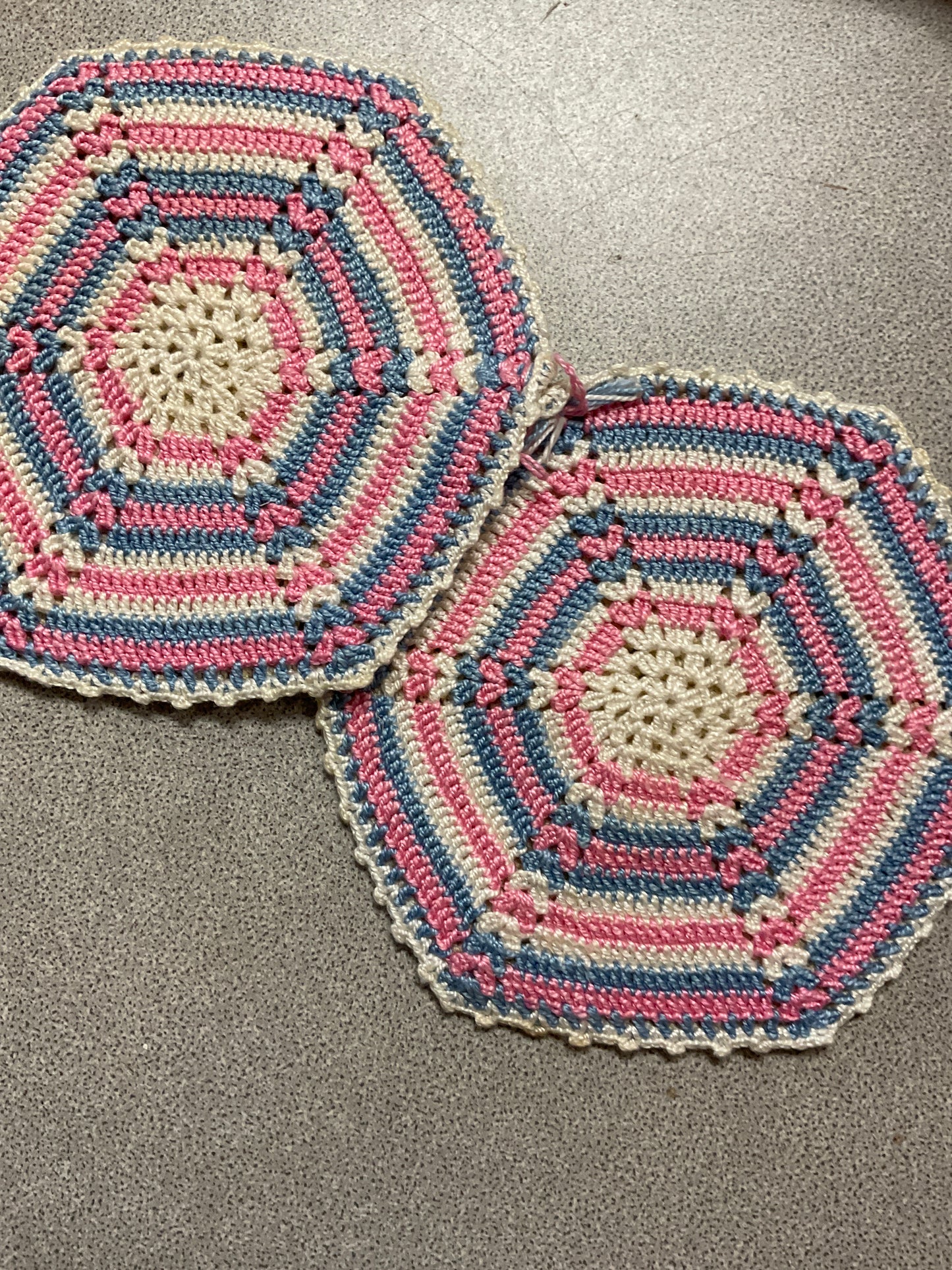 Vintage Crochet Potholder Set of Two