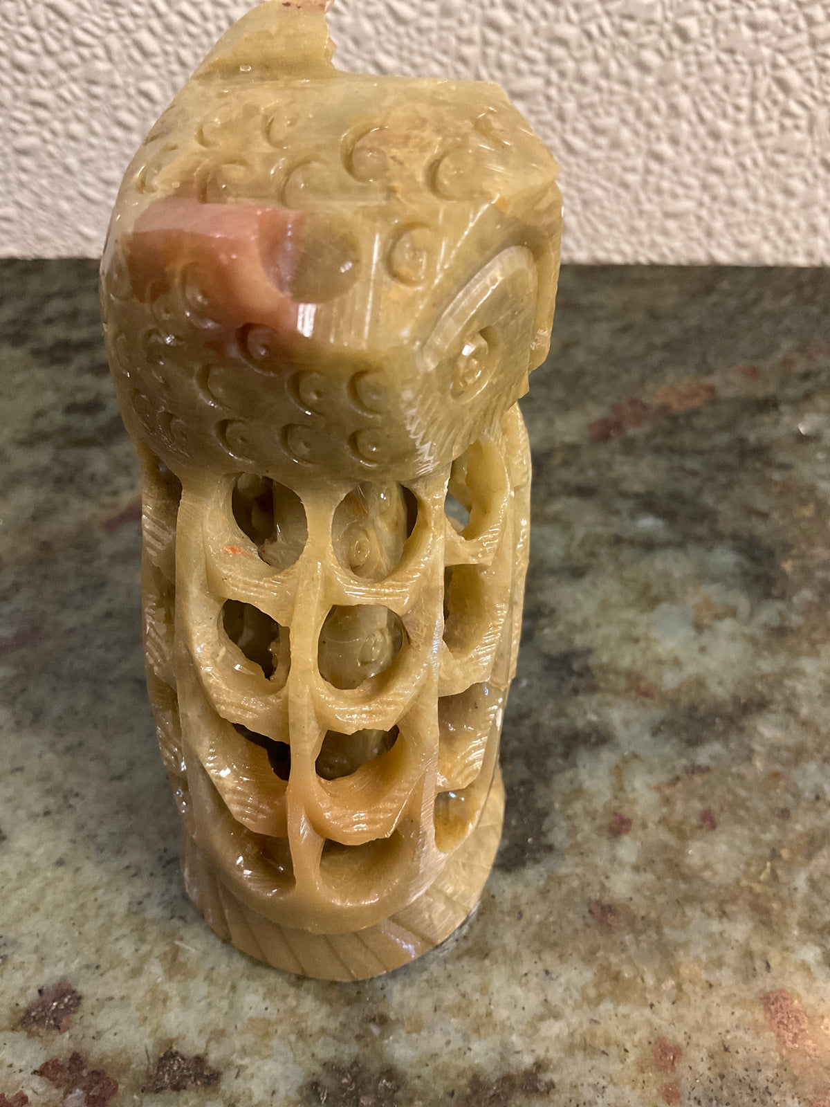 Soapstone Carved Owl inside another Owl