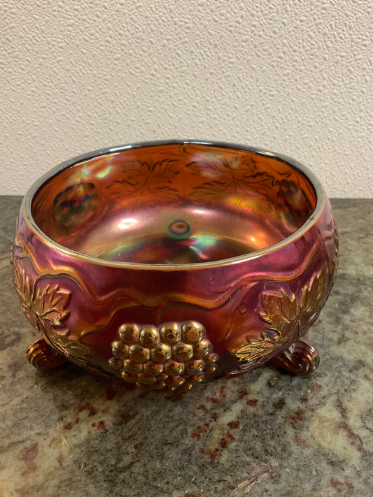 Vintage Fenton Grape Carnival Glass Bowl