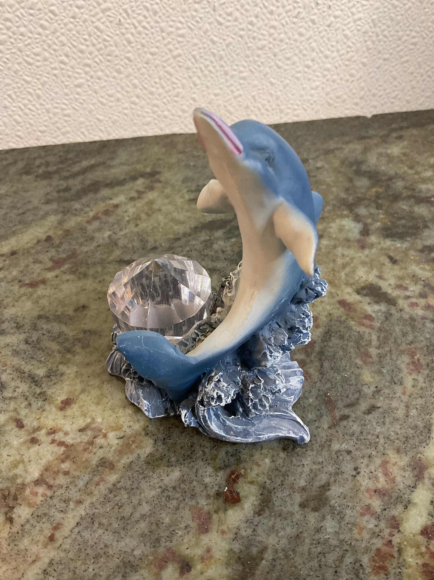 Resin Dolphin With Plastic Crystal