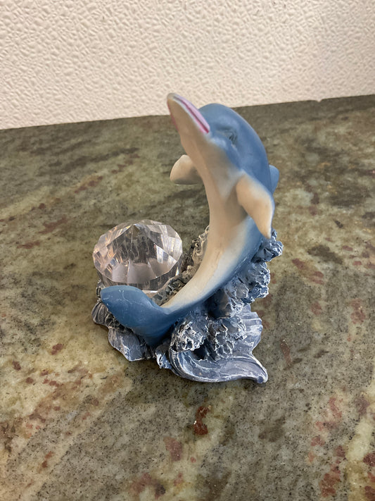 Resin Dolphin With Plastic Crystal